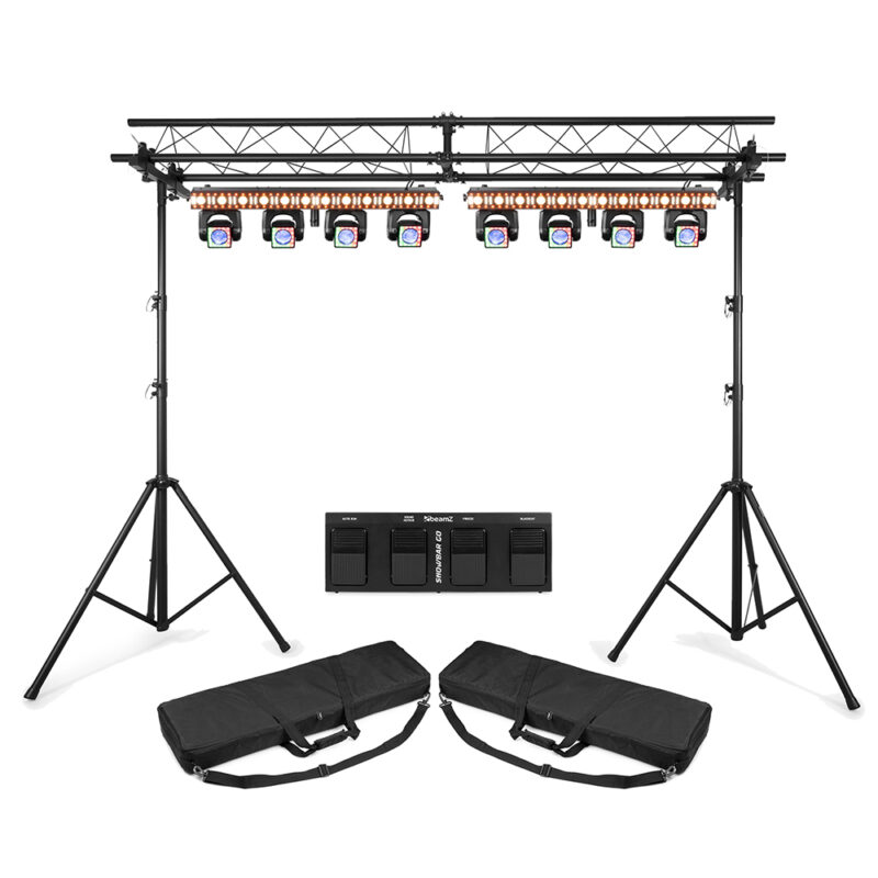 2x BeamZ ShowBar Go Edge Moving Head Package with 3m LightBridge