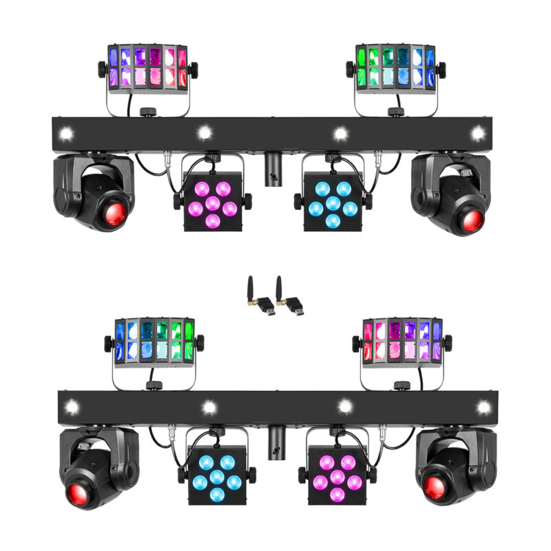 2x BeamZ ShowBar Go Glow Moving Head Light Bar with Wireless Transceiver