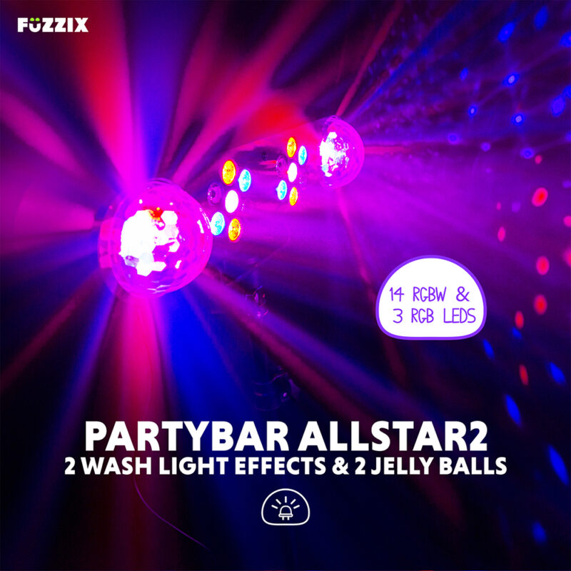 Fuzzix AllStar2 4-in-1 LED DJ Disco Party Light Bar System with Stand