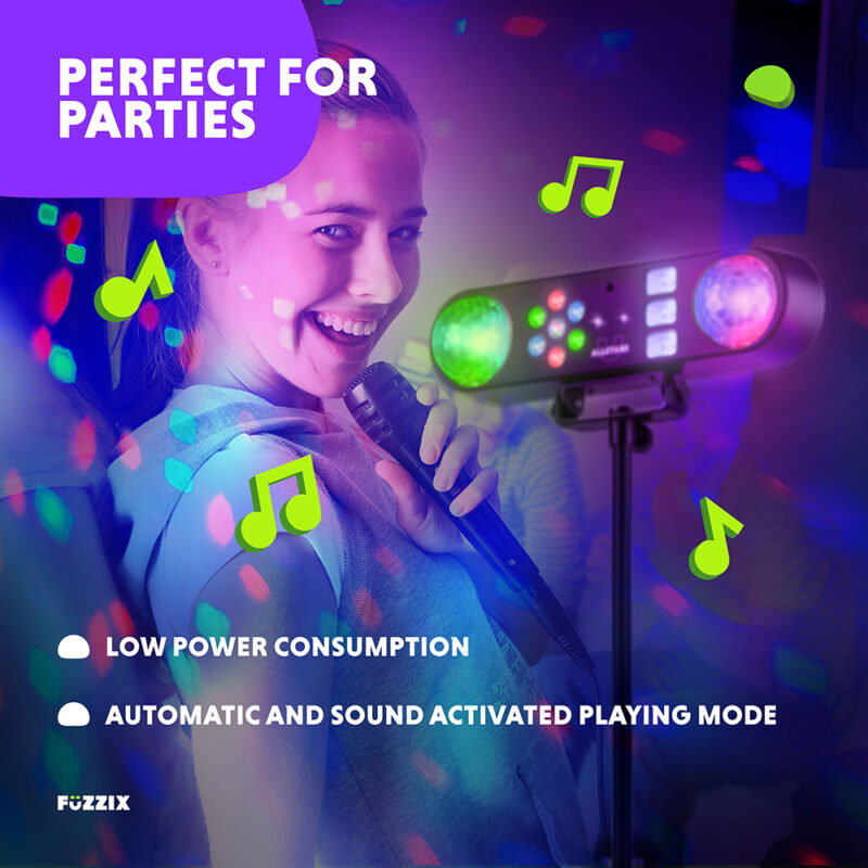 Fuzzix AllStar3 5-in-1 LED DJ Disco Party Light Bar System with Stand