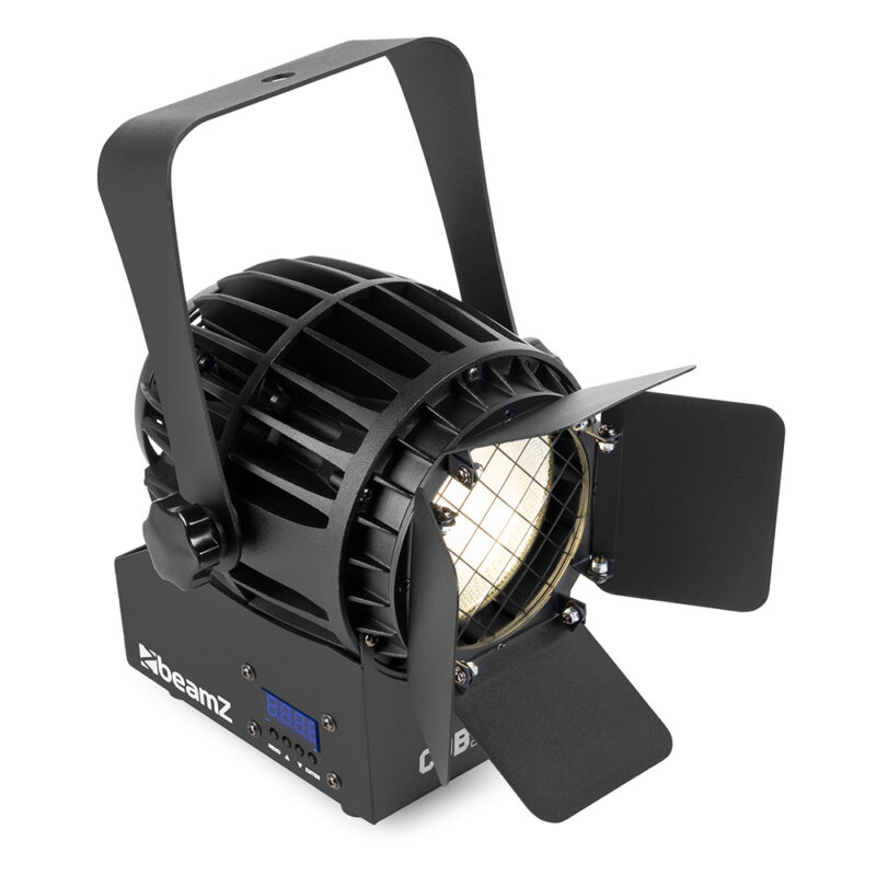 BeamZ COB140 COB LED Spot Light with Barndoor & DMX – WW/CW