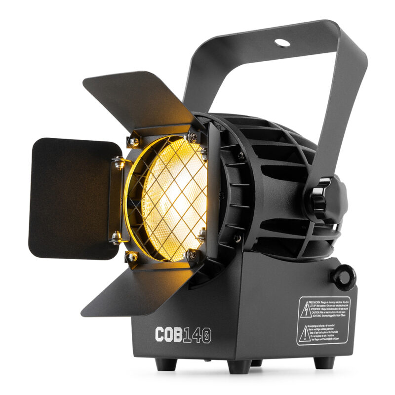 BeamZ COB140 COB LED Spot Light with Barndoor & DMX – WW/CW