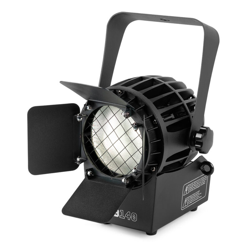 BeamZ COB140 COB LED Spot Light with Barndoor & DMX – WW/CW