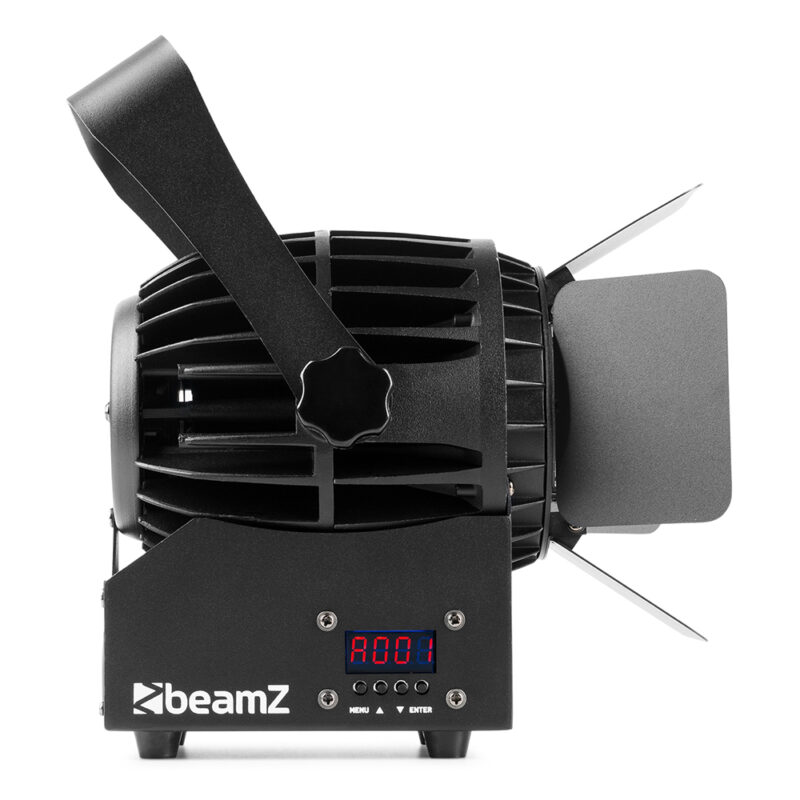 BeamZ COB140 COB LED Spot Light with Barndoor & DMX – WW/CW