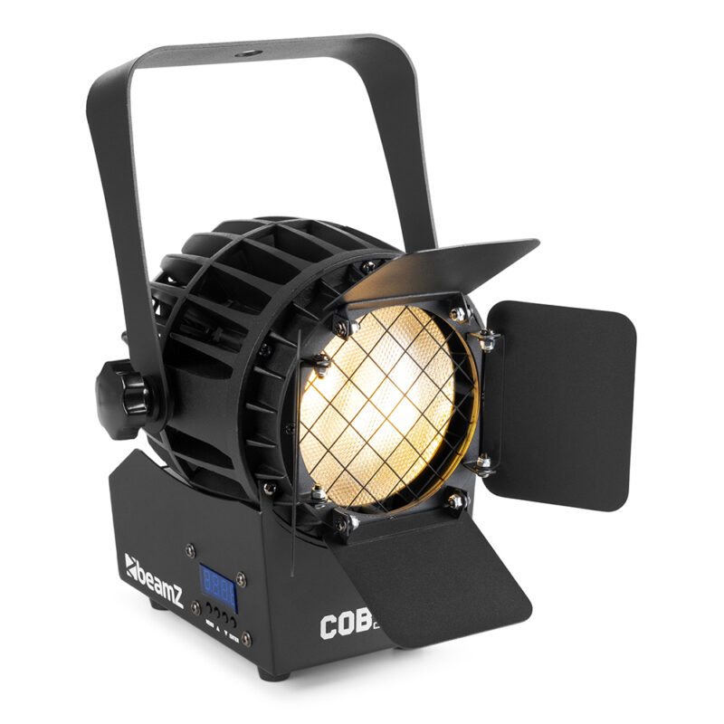 BeamZ COB140 COB LED Spot Light with Barndoor & DMX – WW/CW