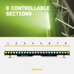 2x Beamz LCB246 Aluminium LED Light Bars – 24x6W – RGBAW-UV