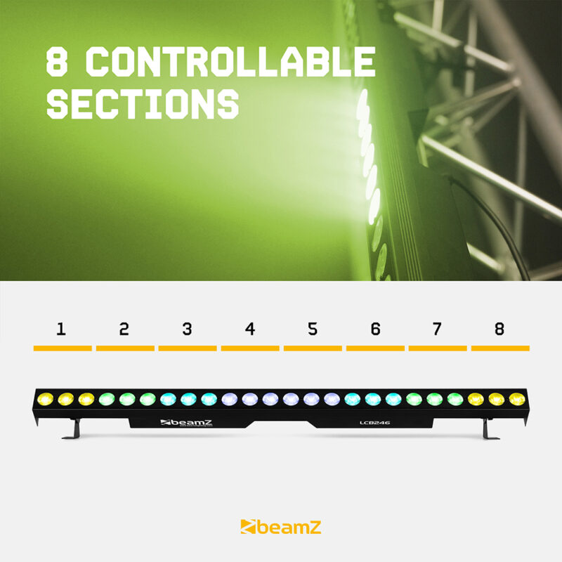 2x Beamz LCB244 Aluminium LED Light Bars – 24x4W – RGBW
