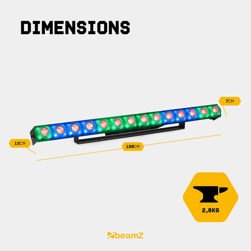 2x Beamz LCB14C Hybrid LED Light Bars with Pixel Control – RGBW