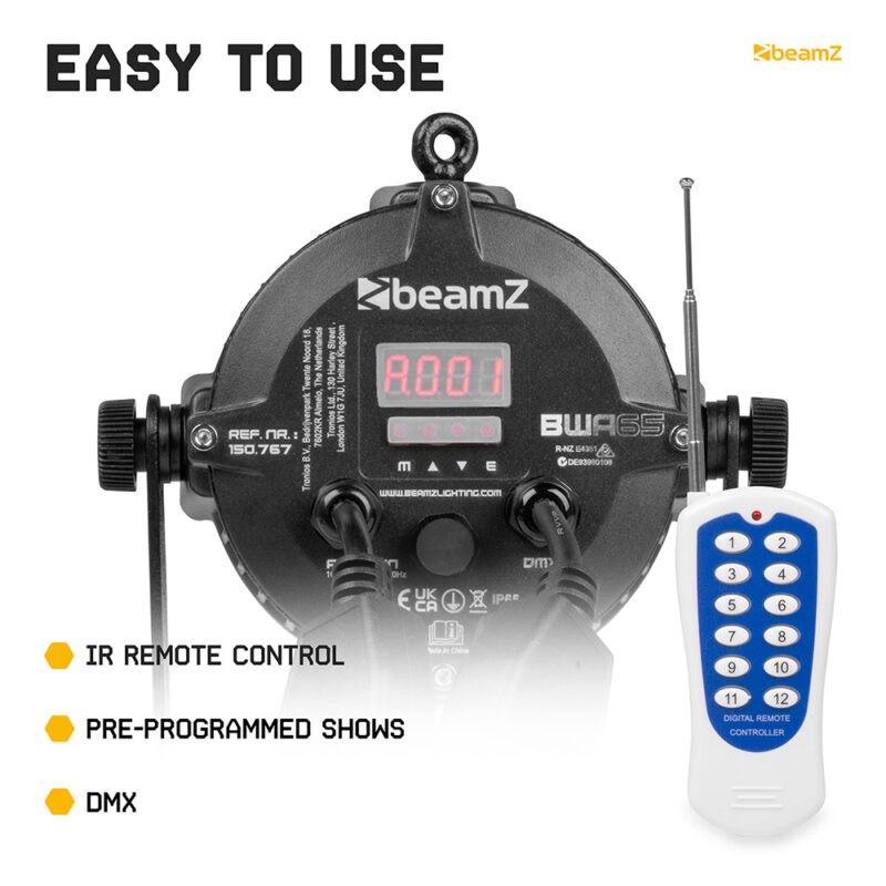 2x BeamZ BWA65 AluPar Weatherproof Outdoor LED Par Can Lights – IP65