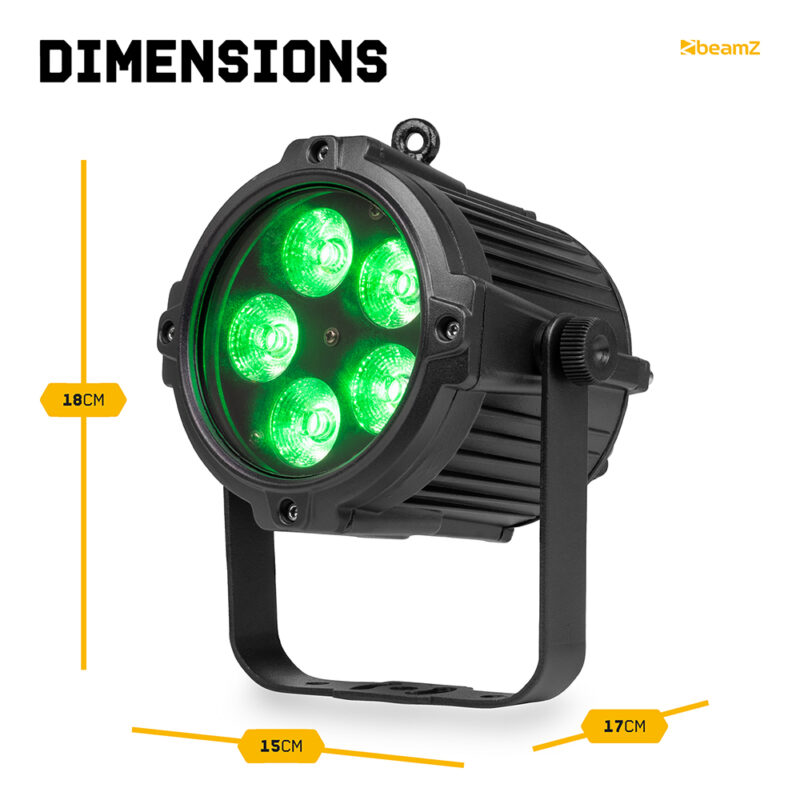 2x BeamZ BWA65 AluPar Weatherproof Outdoor LED Par Can Lights – IP65