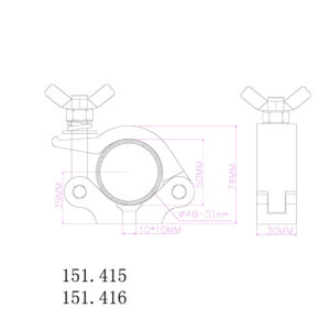 BeamZ BC50-500 Half Coupler Lighting Fixture Clamp 500kg – Aluminium