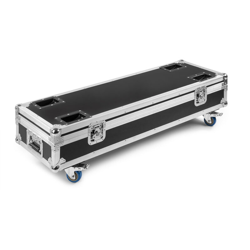 4x Beamz LCB244 Aluminium LED Light Bars – RGBW with Flight Case