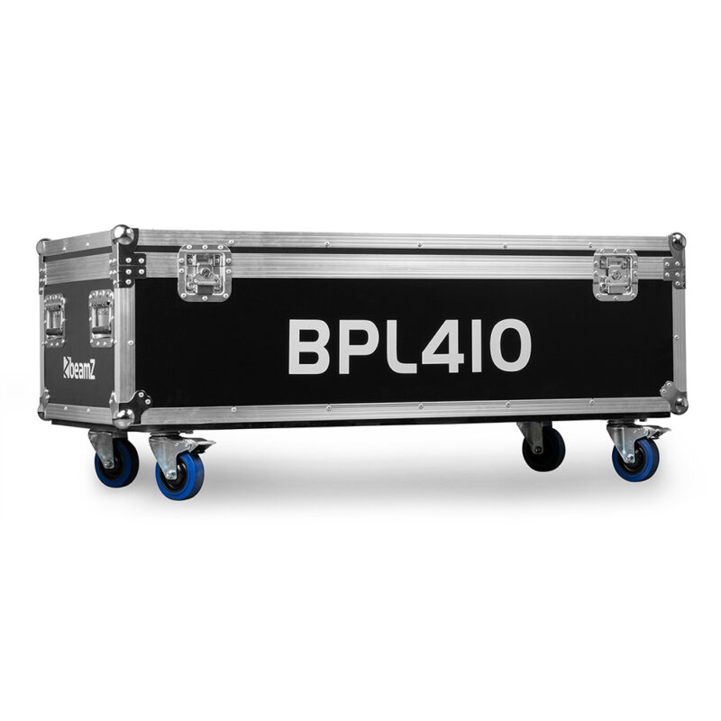 2x BeamZ BPL410W Battery Powered Event Mast Lights with Flight Case