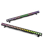 2x Beamz LCB246 Aluminium LED Light Bars – 24x6W – RGBAW-UV