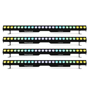 4x Beamz LCB246 Aluminium LED Light Bars – 24x6W – RGBAW-UV 4x Beamz LCB246 Aluminium LED Light Bars – 24x6W – RGBAW-UV