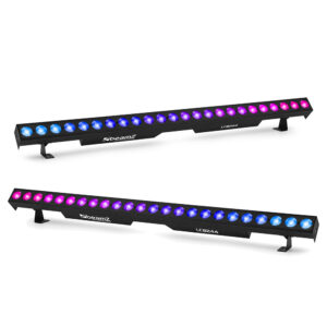 2x Beamz LCB244 Aluminium LED Light Bars – 24x4W – RGBW