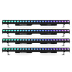 4x Beamz LCB244 Aluminium LED Light Bars – 24x4W – RGBW