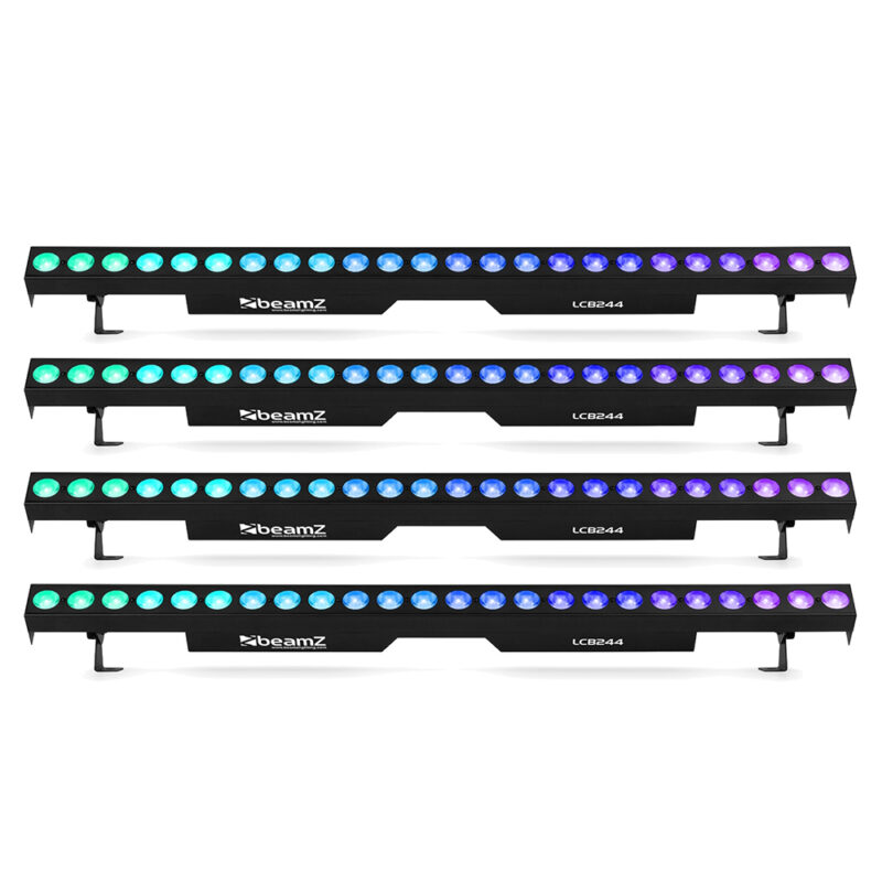4x Beamz LCB244 Aluminium LED Light Bars – 24x4W – RGBW 4x Beamz LCB244 Aluminium LED Light Bars – 24x4W – RGBW