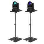 2x BeamZ Cobra 100H DJ Moving Head Light with Square Base Plinth Stand