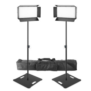 2x BeamZ SFP400T LED Panel Softbox Photography Lights with Stands 2x BeamZ SFP400T LED Panel Softbox Photography Lights with Stands