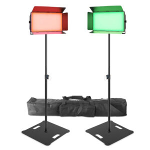 2x BeamZ SFP400C LED Panel Softbox Photography Lights with Stands 2x BeamZ SFP400C LED Panel Softbox Photography Lights with Stands