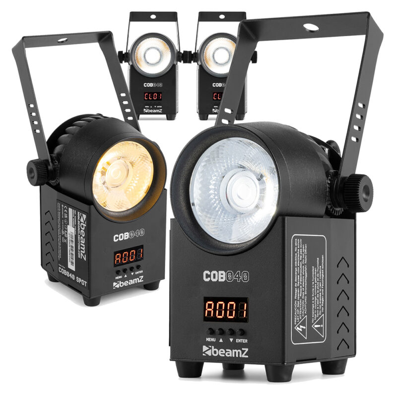 4x BeamZ COB040 COB LED Spot Light with DMX – WW/CW 4x BeamZ COB040 COB LED Spot Light with DMX – WW/CW