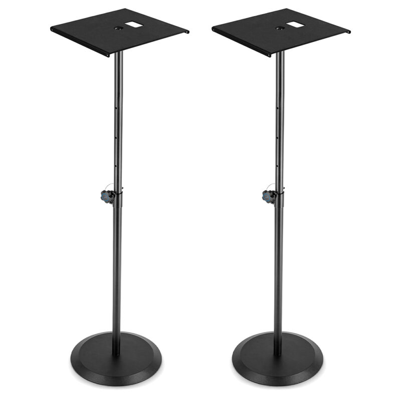 2x Vonyx Round Base DJ Lighting Plinth Stands with Shelves – 1.8m 35kg 2x Vonyx Round Base DJ Lighting Plinth Stands with Shelves – 1.8m 35kg