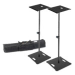 2x Vonyx Square Base Lighting Plinth Stands with Shelves – 1.8m 35kg