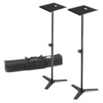 2x Vonyx Triangle Base DJ Lighting Plinth Stands with Shelves – 1.8m
