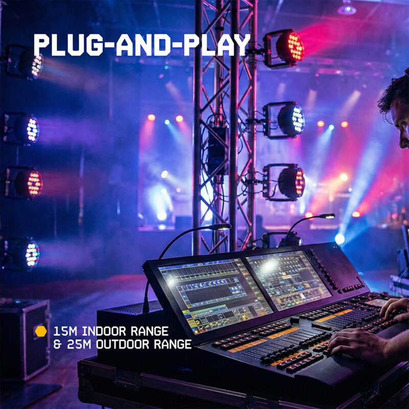 BeamZ EazyLink 5-Pin XLR Wireless DMX System with 7 Receivers & Dock