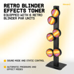BeamZ RB640 Motorised Retro Stage Blinder Effects Tower 6x 40W COB LED