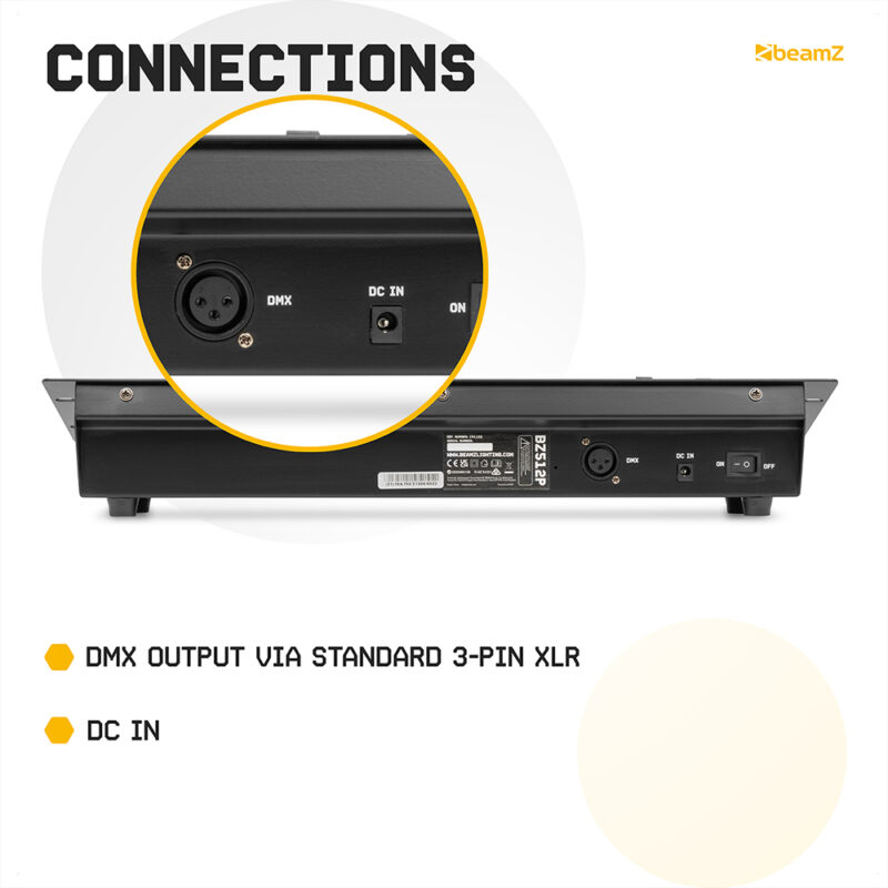 BeamZ BZ512P 19″ Rack Mountable 3-Pin DMX Controller – 512 Channels