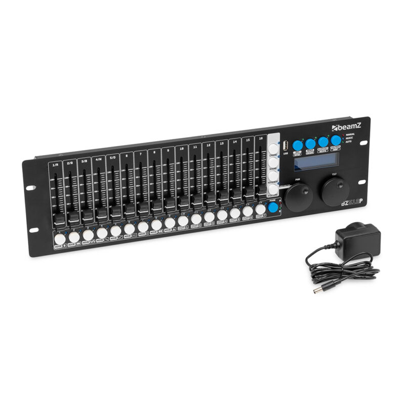 BeamZ BZ512P 19″ Rack Mountable 3-Pin DMX Controller – 512 Channels