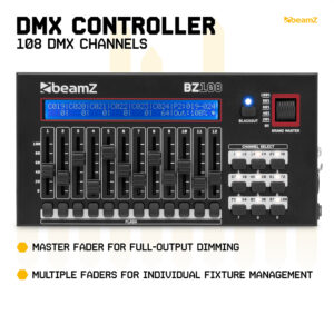 BeamZ BZ108 Compact 3-Pin DMX Controller for LED Lights – 108 Channels