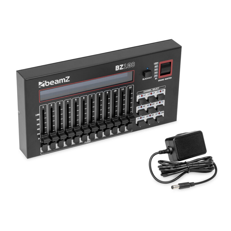 BeamZ BZ108 Compact 3-Pin DMX Controller for LED Lights – 108 Channels