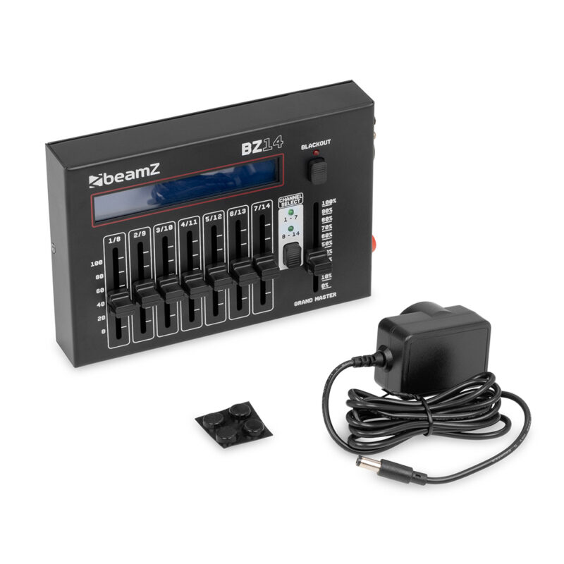 BeamZ BZ14 Compact 3-Pin DMX Controller for LED Lights – 14 Channels