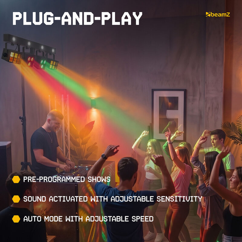 BeamZ SHOWBAR FREE2 Party Bar Lighting Kit with Strobe & Derby Effects