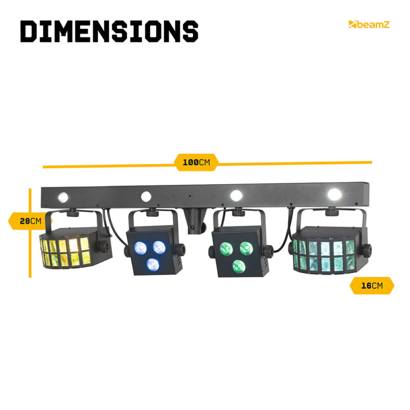 BeamZ SHOWBAR FREE2 Party Bar Lighting Kit with Strobe & Derby Effects