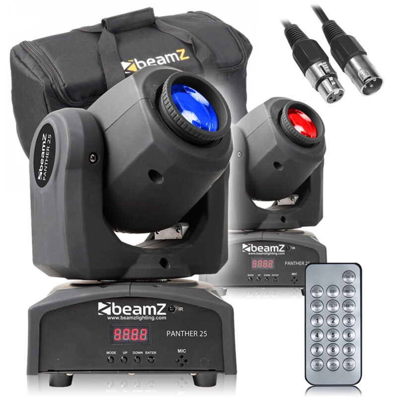 BeamZ Panther25 LED Moving Head Light Pair & Soft Case BeamZ Panther25 LED Moving Head Light Pair & Soft Case