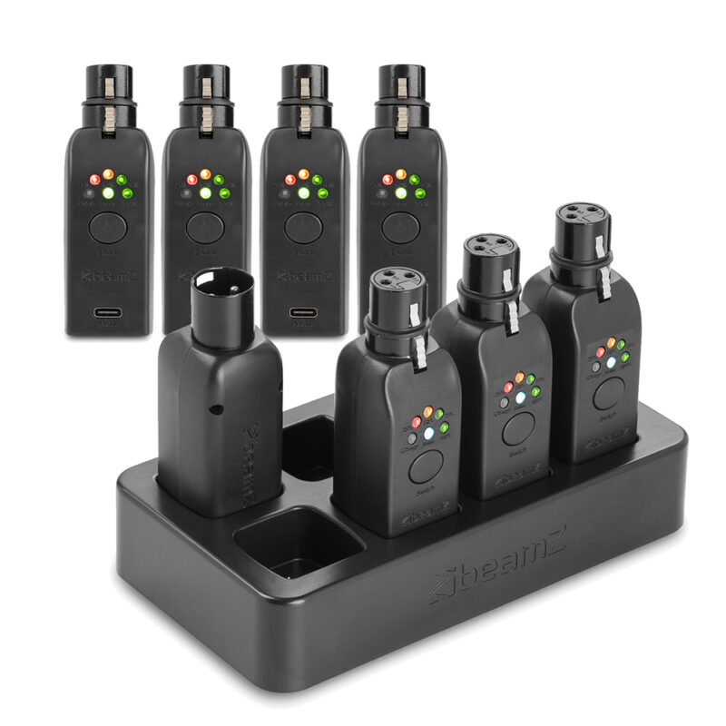 BeamZ EazyLink 5-Pin XLR Wireless DMX System with 7 Receivers & Dock BeamZ EazyLink 5-Pin XLR Wireless DMX System with 7 Receivers & Dock