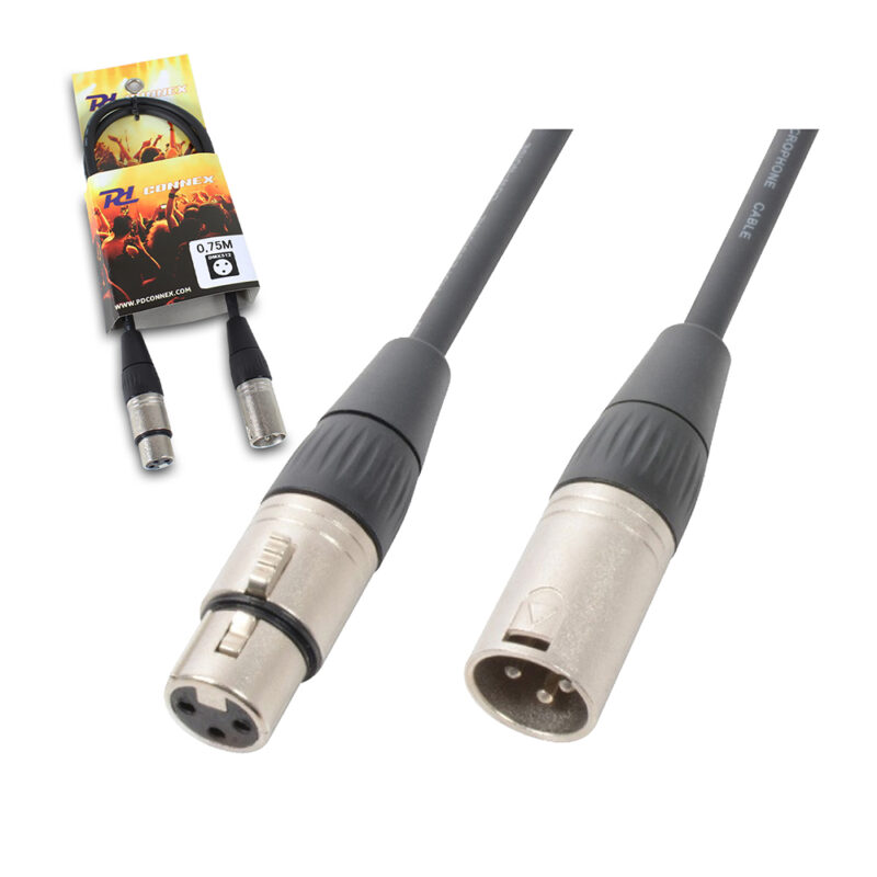 2x PD Connex 3-Pin DMX Lighting Cable – 0.75m 2x PD Connex 3-Pin DMX Lighting Cable – 0.75m