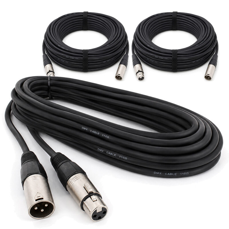 3x PD Connex 3-Pin DMX Lighting Cable – 12m 3x PD Connex 3-Pin DMX Lighting Cable – 12m