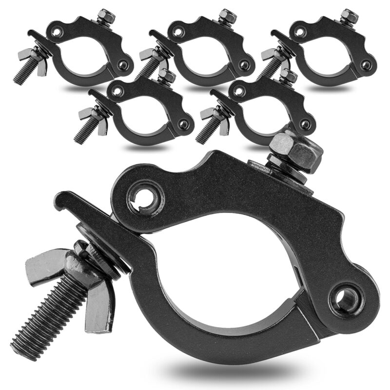 6x BeamZ BC50-500 Half Coupler Lighting Fixture Clamp 500kg – Black