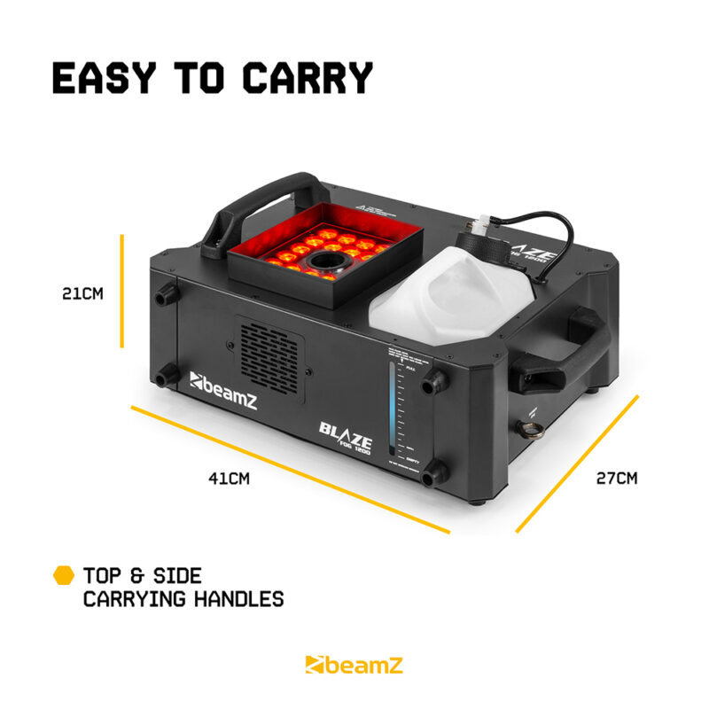 BeamZ BLAZE1200 1200W Vertical Smoke Machine 24x4W 4in1 LED & 5L Fluid