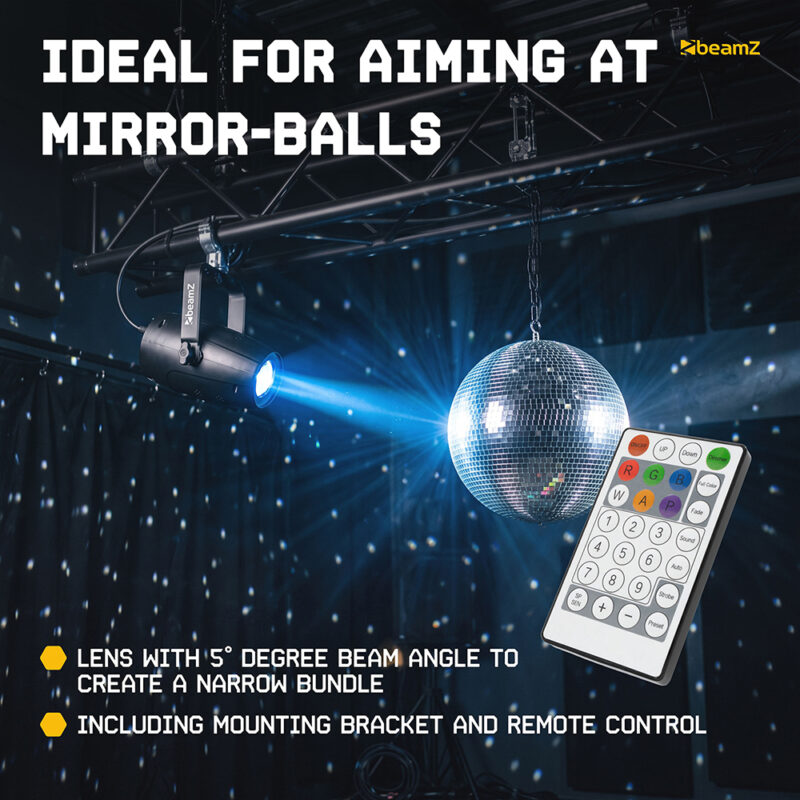 2x BeamZ PS60W 4-in-1 LED Pin Spot Lights with DMX – 60W