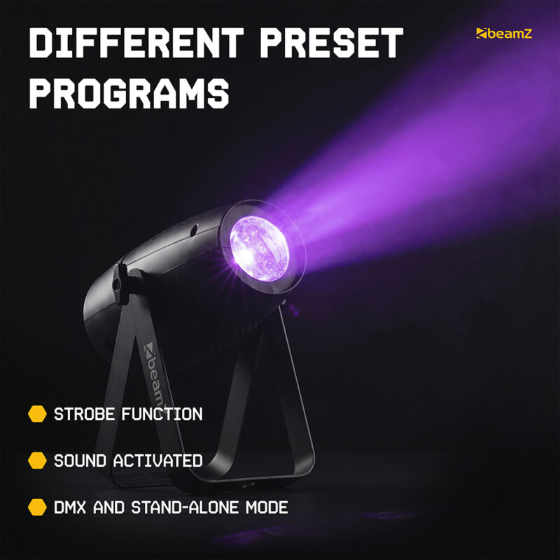 2x BeamZ PS60W 4-in-1 LED Pin Spot Lights with DMX – 60W