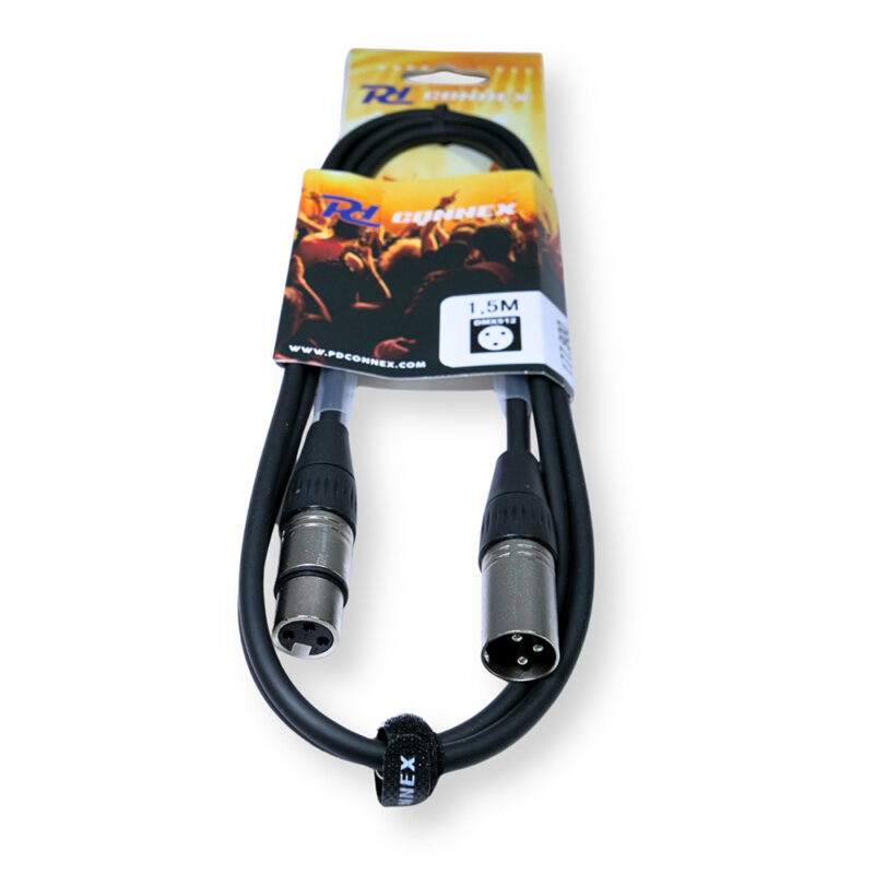 PD Connex CX100-1 3-Pin XLR DMX Lighting Cable – Male/Female 1.5m