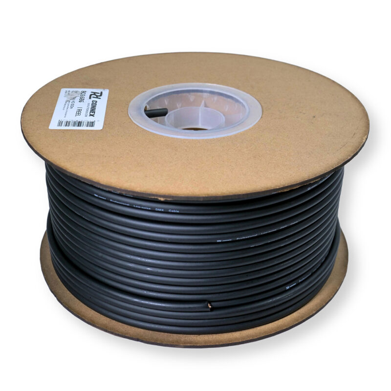 PD Connex RX50 2 Core 6mm DMX Cable Wire Reel – Black 100m