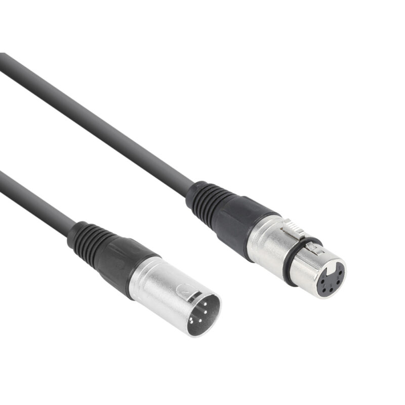 2x PD Connex CX102-3 5-Pin XLR DMX Lighting Cable – Male/Female 3m