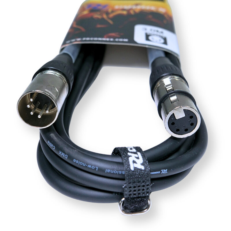 2x PD Connex CX102-3 5-Pin XLR DMX Lighting Cable – Male/Female 3m